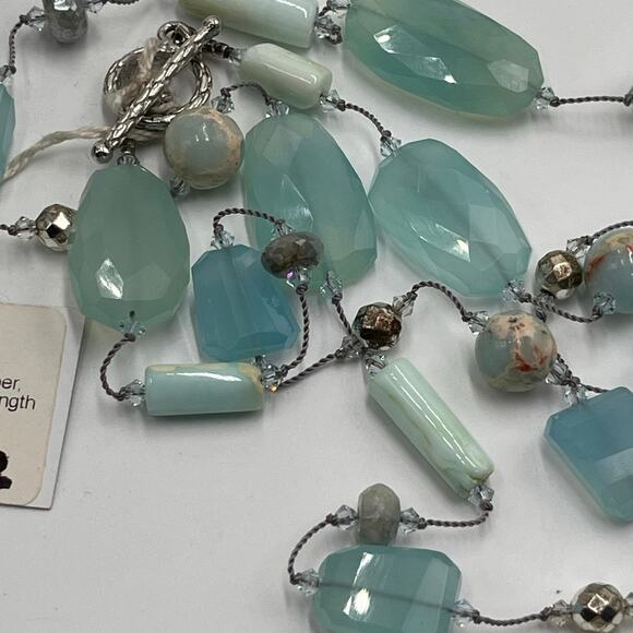 Margo Morrison Silverite, opal, chalcedony, Aqua terra jasper, jasper Necklace - Picture 8 of 8